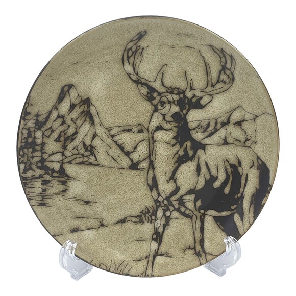 Pfaltzgraff Brown Glazed Wildlife Adventure Salad Plate 8.5” Rustic Farmhouse - Picture 1 of 7